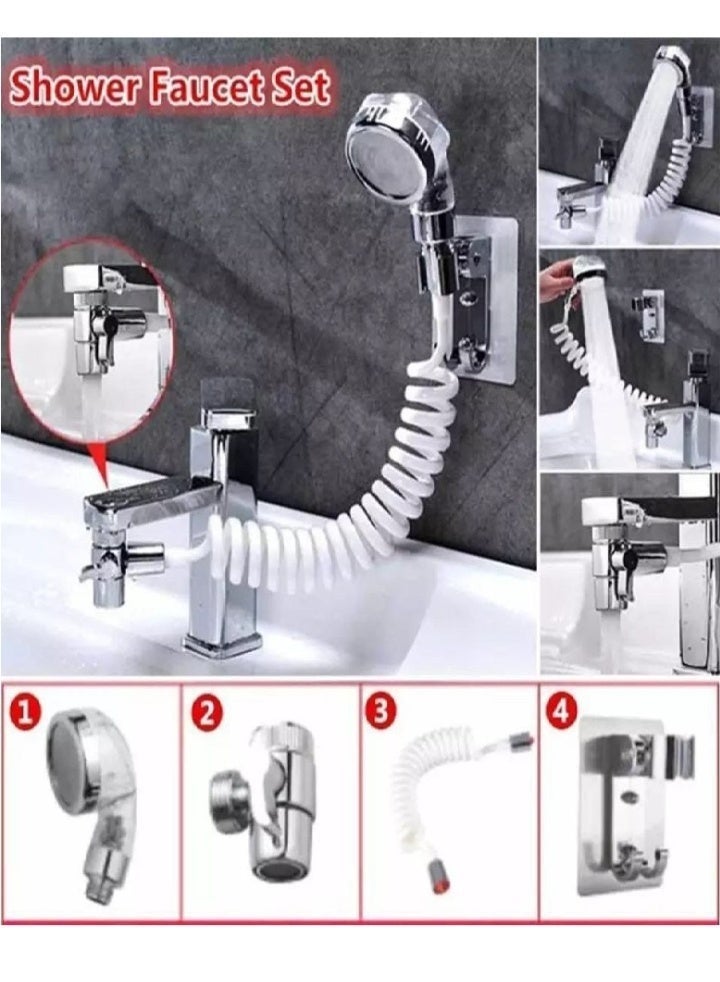 Shower Head Set - 2-in-1 Outdoor Bathroom and Kitchen Shower System with Filter and Extendable Hose - Image 3